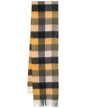 Barbour Brushed-Effect Check-Plaid Scarf - White