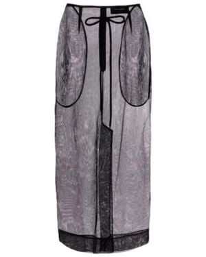 Simone Rocha Bow-Detail Tulle Midi Skirt - Grey