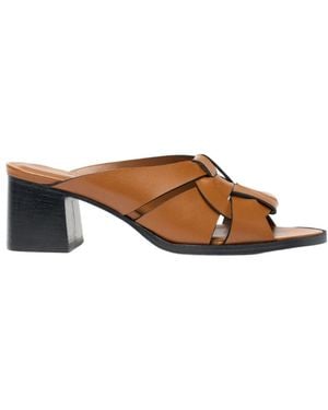SCAROSSO Aida Woven Heeled Sandals - Brown