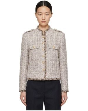 Marissa Chiara Stand Collar Lace Jacket - Grey