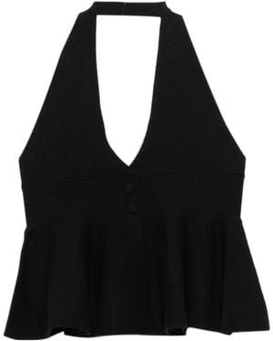 GIMAGUAS Sia Peplum Halterneck Top - Black