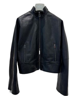 Dior Long Sleeve Leather Jacket - Blue