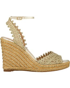Aquazzura Rope Trim Wedges - Metallic