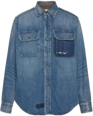 Maison Margiela Flap Pocket Denim Shirt - Blue