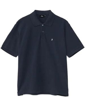 Stussy Short Sleeve Polo Shirt - Blue