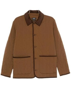 A.P.C. Long-Sleeved Straight-Hem Jacket - Brown