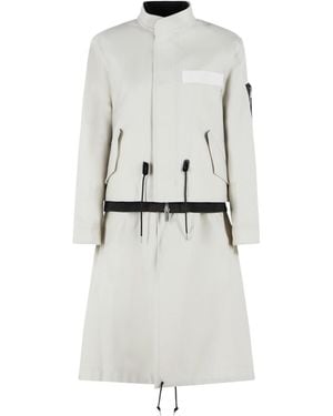 Sacai Long Sleeve Drawstring Coat - Gray