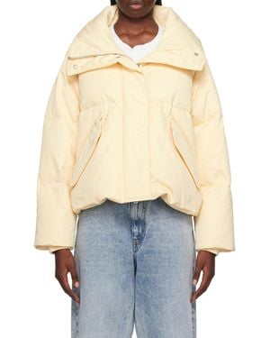 MM6 by Maison Margiela Logo Quilted Down Jacket - Natural