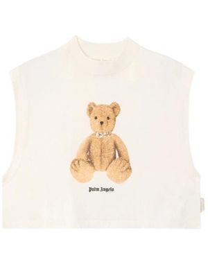 Palm Angels Bear Boxy Tank Top - White