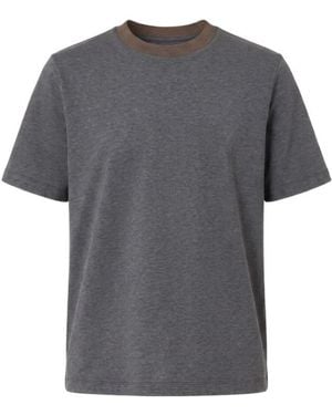 Peserico Crew-Neck Knit T-Shirt - Grey