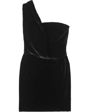 Tom Ford Sash-Shoulder Velvet Mini Dress - Black
