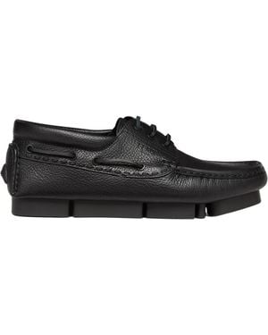 Fendi Leather Lace-Ups - Black