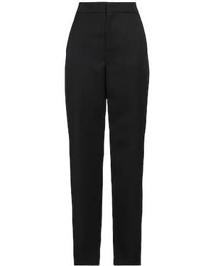 Isabel Marant Wool Satin High-Waisted Straight-Leg Trousers - Black
