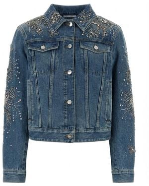Gucci Embellished Denim Jacket - Blue