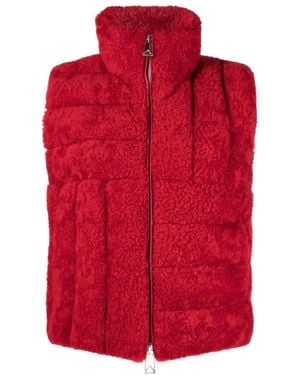 Bottega Veneta Quilted Zip-Up Sleeveless Jacket - Red