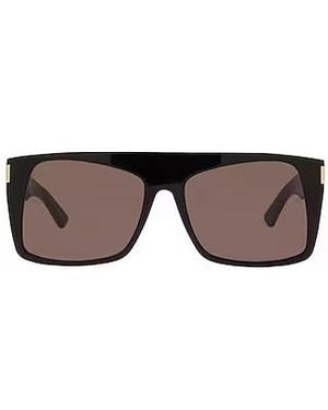 Saint Laurent Square Sunglasses - Brown