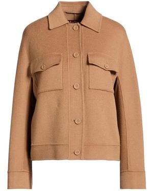 Max Mara Minimalist Woolen Singlebreasted Coat - Brown