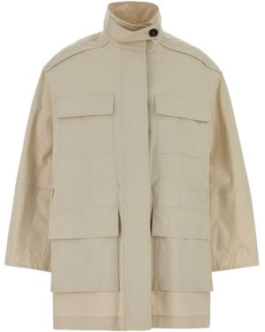 Brunello Cucinelli Sand Cotton Blend Jacket - Natural