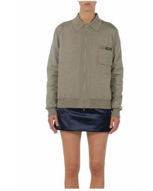 Miu Miu Collared Sweater Jacket - Gray