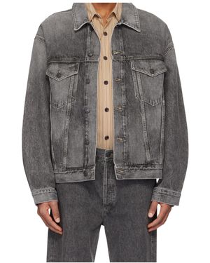 Agolde Button Denim Jacket - Gray