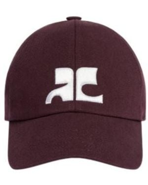 Courreges Ac-Logo Cotton Cap - Purple
