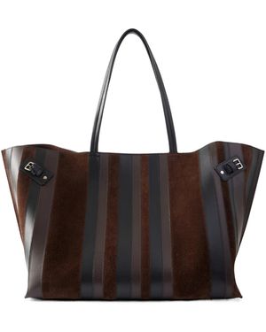 Proenza Schouler Days Panelled Leather And Suede Shoulder Bag - Black