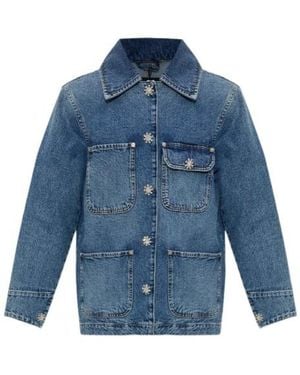 AllSaints Bex Embellished Denim Jacket - Blue