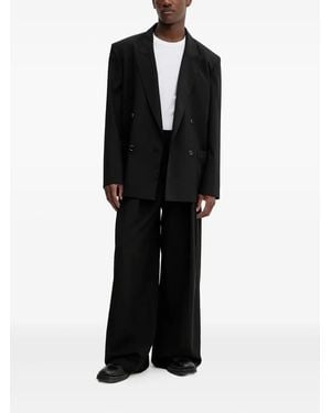 Nanushka Double-Breasted Patch-Pocket Blazer - Black