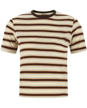 AURALEE Gradient Striped T-Shirt - White