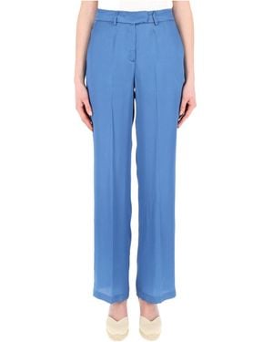 Semicouture Tailored Wide-Leg Pants - Blue