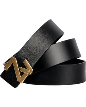 Zadig & Voltaire Logo Plaque Buckle Belt - Black