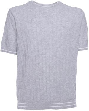 Peserico Short-Sleeve Knitted T-Shirt - Blue
