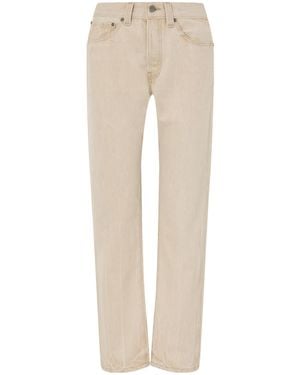 KHAITE Mid-Rise Straight-Leg Jeans - Natural