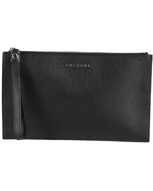 Orciani Logo Lettering Zipped Clutch Bag - Black