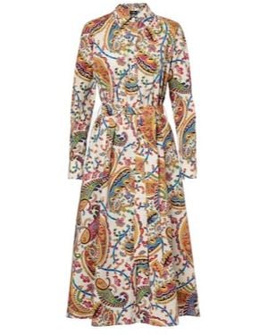 Etro Paisley Cotton Wrap Dress - Natural