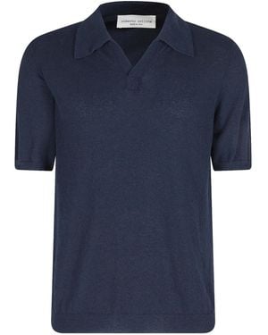 Roberto Collina Mya Open Collar Polo Shirt - Blue
