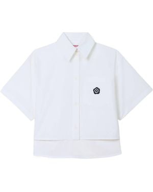 KENZO 'Boke Flower 2.0' Embroidered Short Slevee Shirt - White