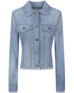 Ermanno Scervino Fitted Buttoned Denim Jacket - Blue