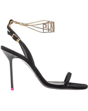 Pinko 110Mm Leather Open-Toe Sandals - White