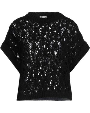 Brunello Cucinelli Openwork Knit Top - Black