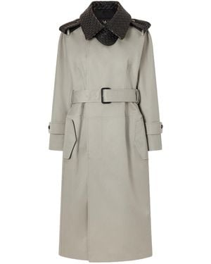 Bottega Veneta Belted Intrecciato Trench Coat - Gray
