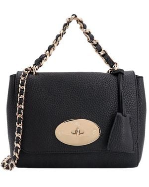 Mulberry Lily Twist-Lock Foldover Tote Bag - Black