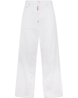 DSquared² Wide-Leg Denim Jeans - White