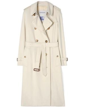 Burberry Long Cashmere Kensington Trench Coat - Natural