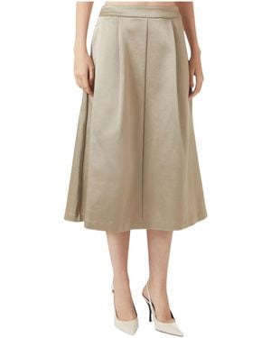 Marella Pleated-Detail Skirt - Natural