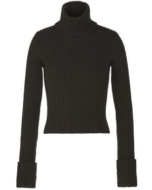 Bottega Veneta Rib Knit Turtleneck Jumper - Black