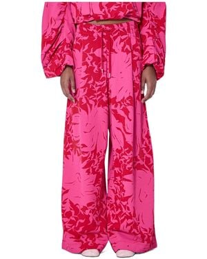 Dries Van Noten Floral Loose Trousers - Pink
