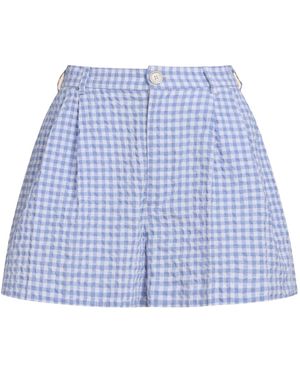 Marni Light And Checked Seersucker Shorts - Blue