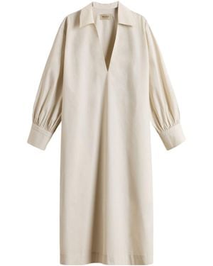 Woolrich V-Neck Poplin Dress - Natural