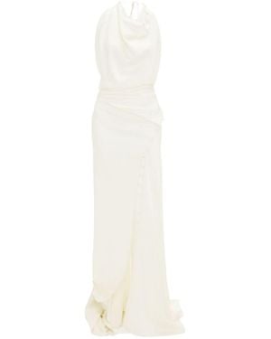 Victoria Beckham Crepe Satin Dress - White